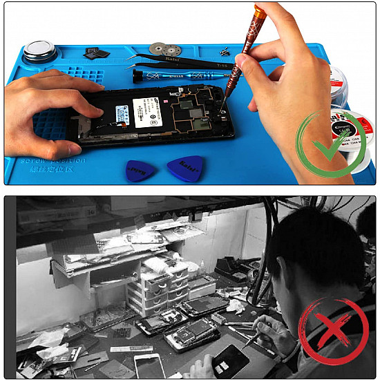 Silicone Soldering Phone Repair Work Mat 350 x 250 mm (Magnetic)