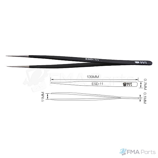 Tweezers - BEST Fine Tip Straight Tweezers ESD Safe